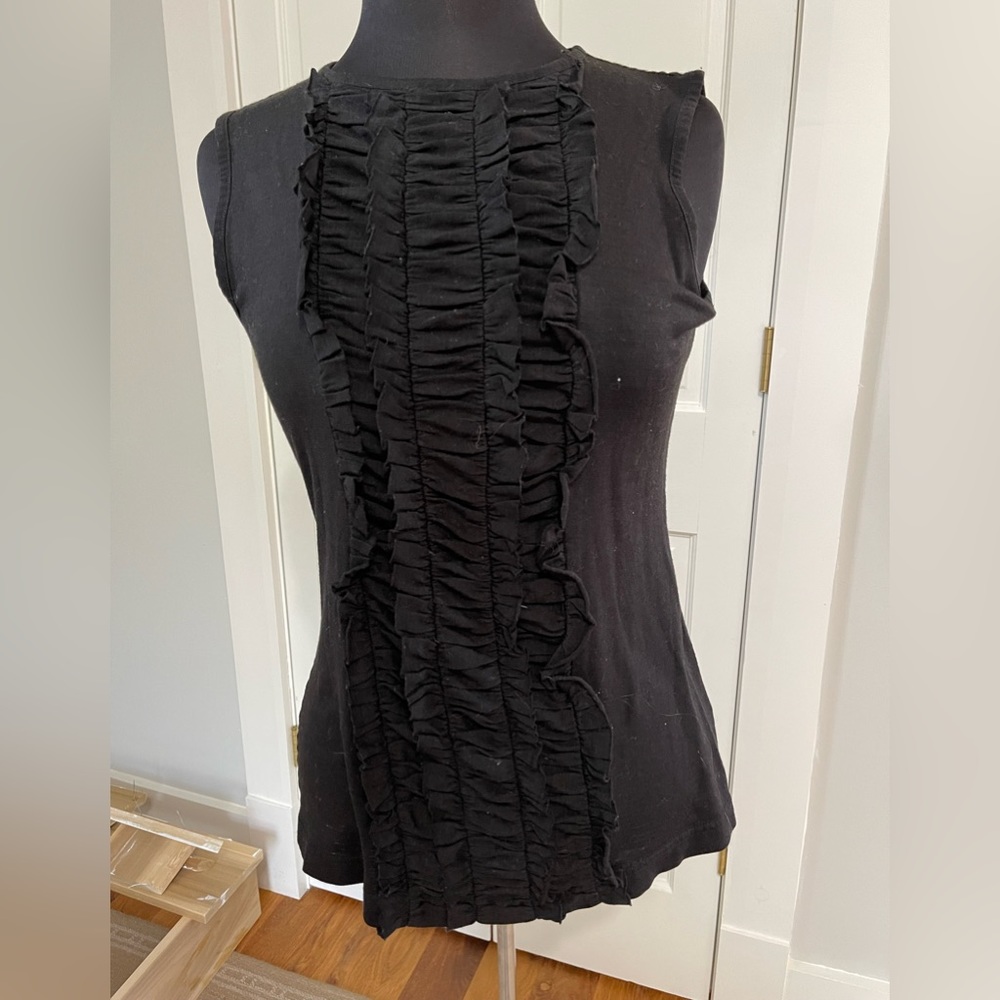Tory Burch. Sleeveless cotton top.  With ruffles.